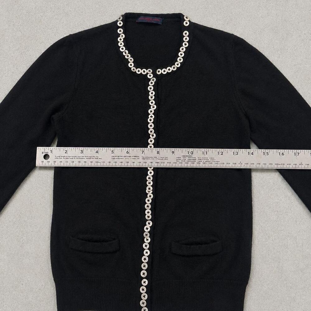 Alexander McQueen 100% Cashmere Cardigan Black Button Trim Italy Sweater Size L - Picture 6 of 6